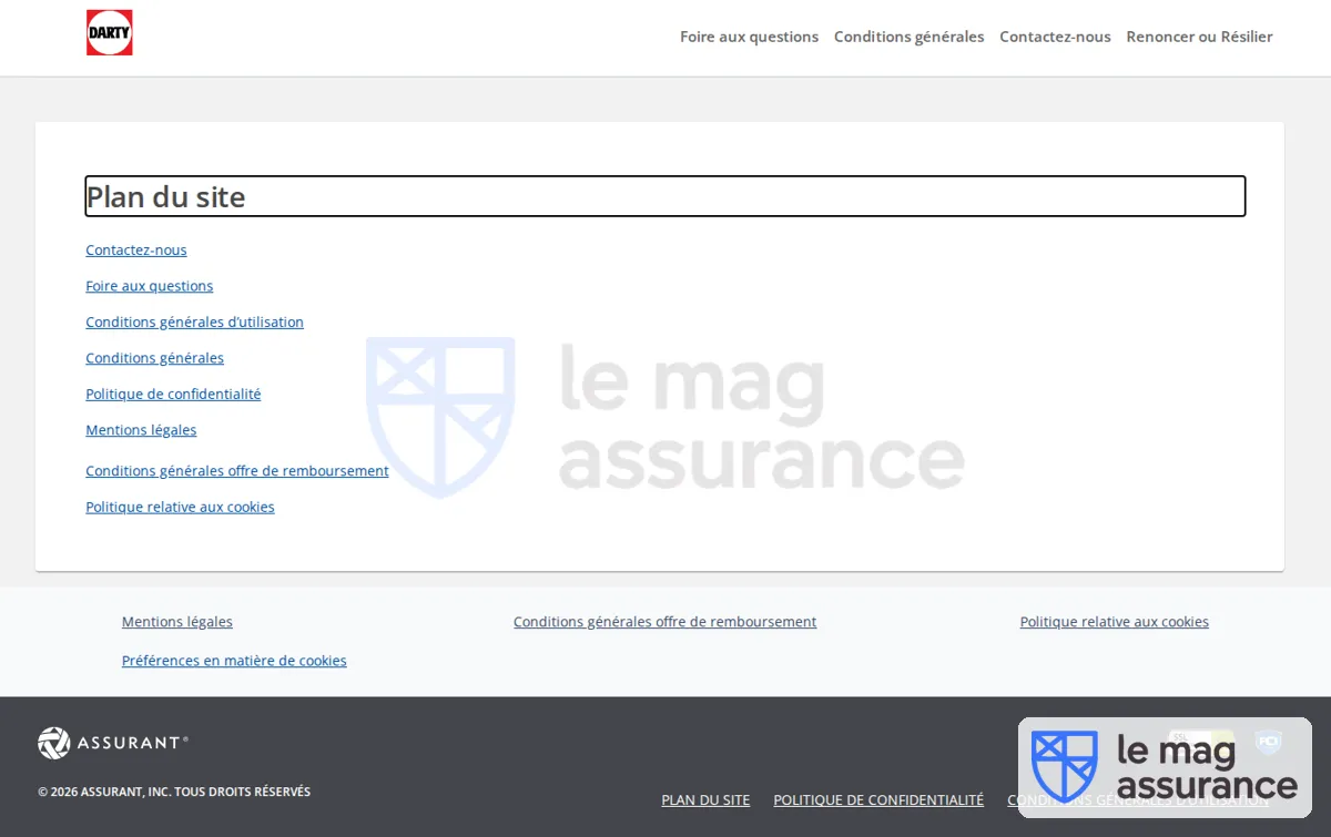 Capture : Plan du site